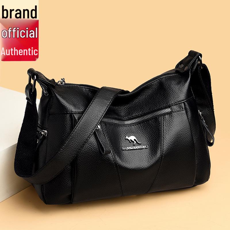 

2025 Мода Сумка через плече та кросбоді з натуральної шкіри для жінок – Універсальна, великої місткості, ідеальна для мам середнього віку чорний