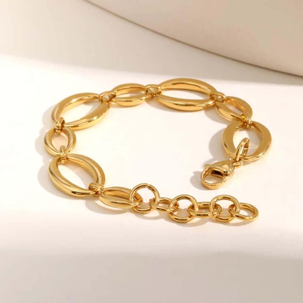 Stainless Steel Gold Chain Bracelet Wristband Jewelry Stainless Steel Hand Chain  Gifts