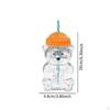 Bear Glass Cup Juice Glasses Clear Novelty Adorable Versatile Beverage Container with Lid for