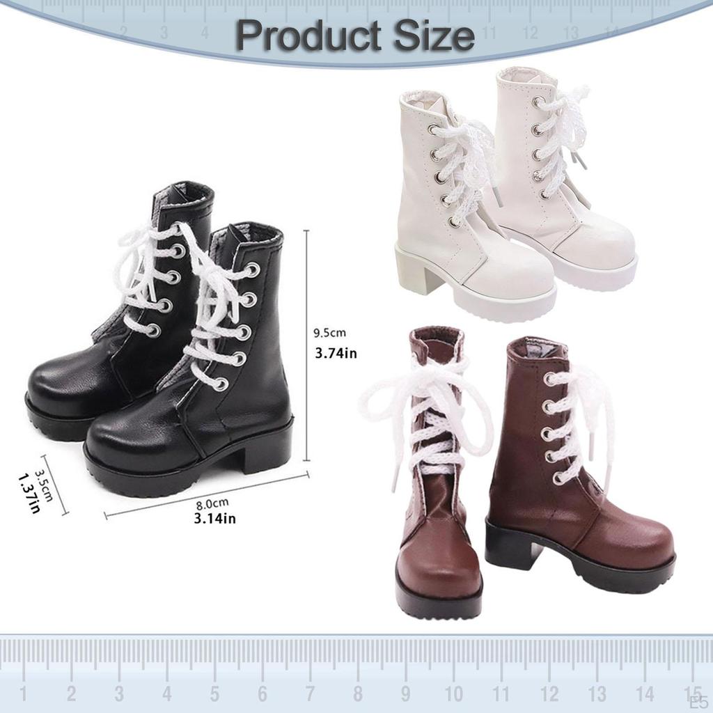 1/ Doll Shoes Photo Props PU Leather Cool Trendy Casual Mini Miniature Model Boots for Female Action