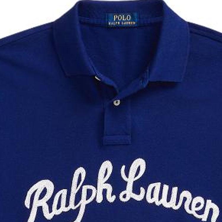 Polo Ralph Lauren SS23 Letter Embroidery Slim Fit Short Sleeve Polo Shirt Men Polo Shirts Navy-Blue 710835793-001