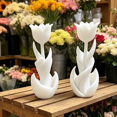 Figuras de Tulipanes Impresas en 3D Flores Decoración Ramo Individual de Tulipanes Adornos Día de la Madre Tulipán Regalos para Mujeres en Aniversario Boda Navidad