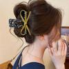 2026 French Floral Bow Claw Clip: Medium Shark Clip for Women’s Half-Up Hairstyles