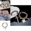 Fashionable Brown Leather Star Bracelet With Beads For Anniversary Gifts