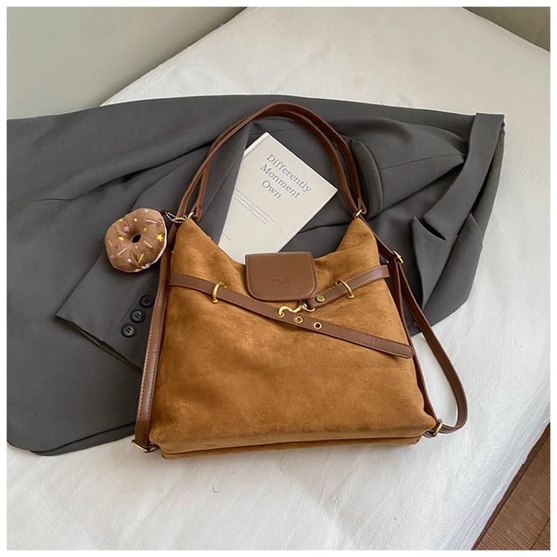 Großes Fassungsvermögen Wildleder Rucksack Damen Herbst Neue Mode Pendeln Einfach Mode Umhängetasche Tragetasche Damen