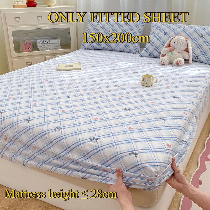 Fitted Sheet Pure Cotton Non-fading Non-balling Single-piece Bed Sheet Non-slip Multi-specification Bedding Bedspread Protector