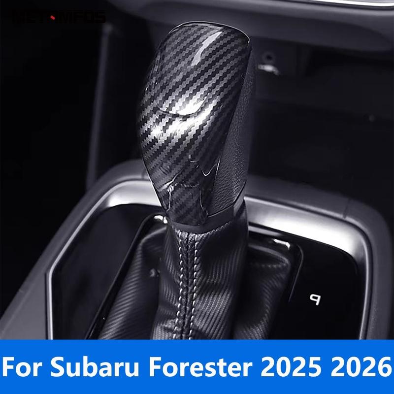 For Subaru Forester 2025 2026 Carbon Fiber Gear Shift Knob Head Cover Trim Decoration Sticker Interior Accessories Car Styling