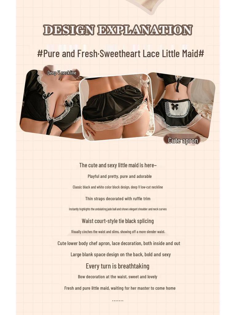 Temptation Role Play: Soft Cute Maid Lingerie Set for Women