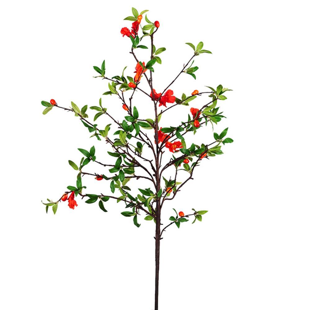 

85cm Artificial Pomegranate Flower Real Touch Fake Flower Outdoor Garden Decor красный