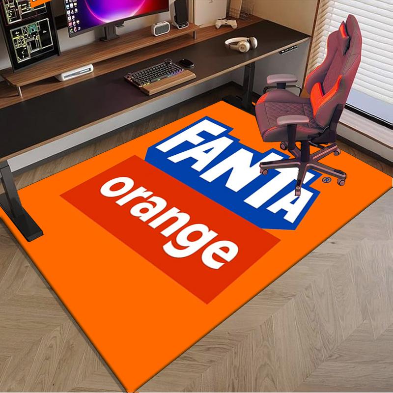 Fanta Orange Refreshment Area Rug Office rug, Chair Rug, Decor Carpet Livingroom bedroom Mat, Large Size Fan gifts Christmas gifts