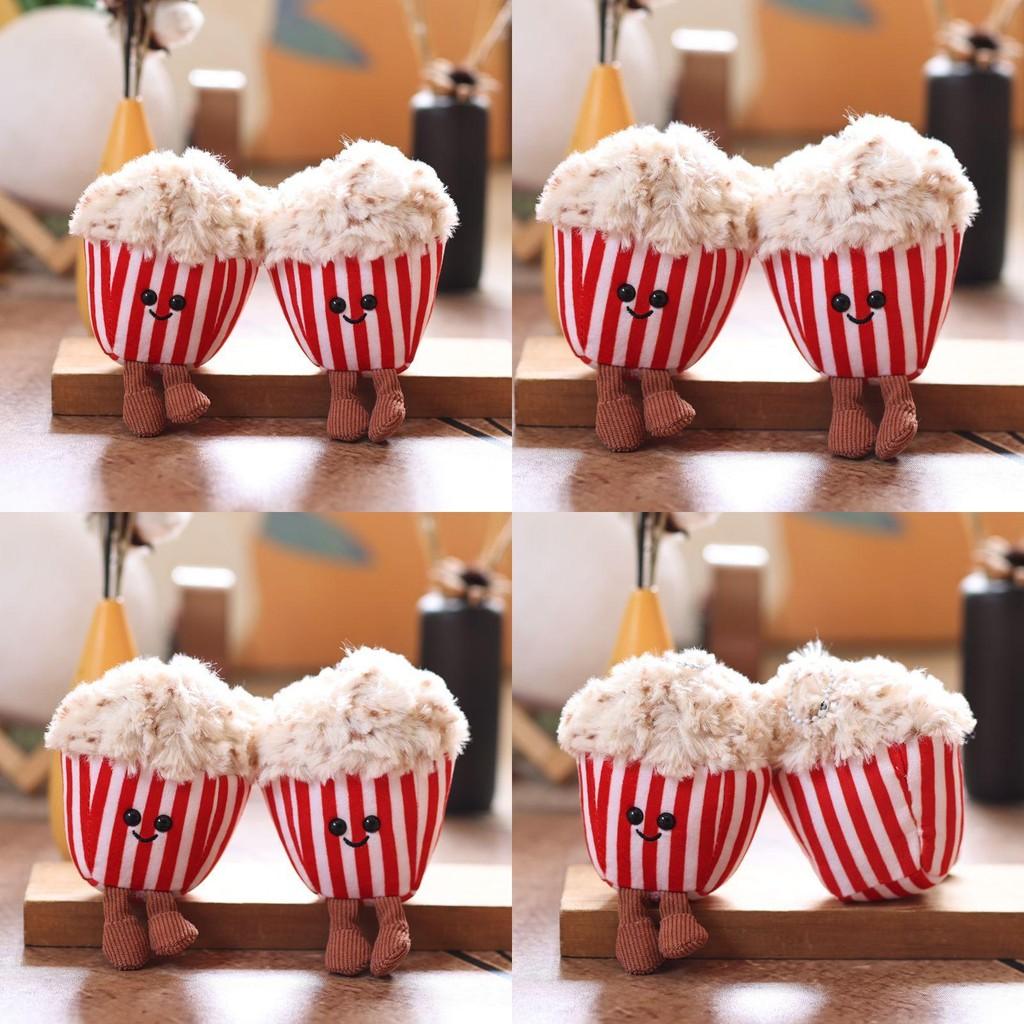 Plush Popcorn Cute Toy Keychain Stuffed Doll Kids Pendant Decoration Backpack