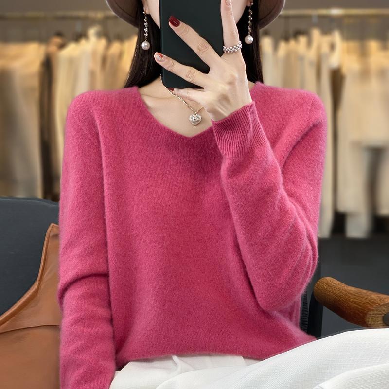 Dámský kašmírový svetr Kašmír Qinghe 30% kašmír 70% vlna podzimní a zimní pulovr hřejivý a módní
