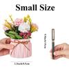 BLOSMON Small Artificial Flowers in Vase 4 Pcs Fake Flowers Centerpieces for Dinning Table Floral Arrangements with Vases Bathroom Accessories Office