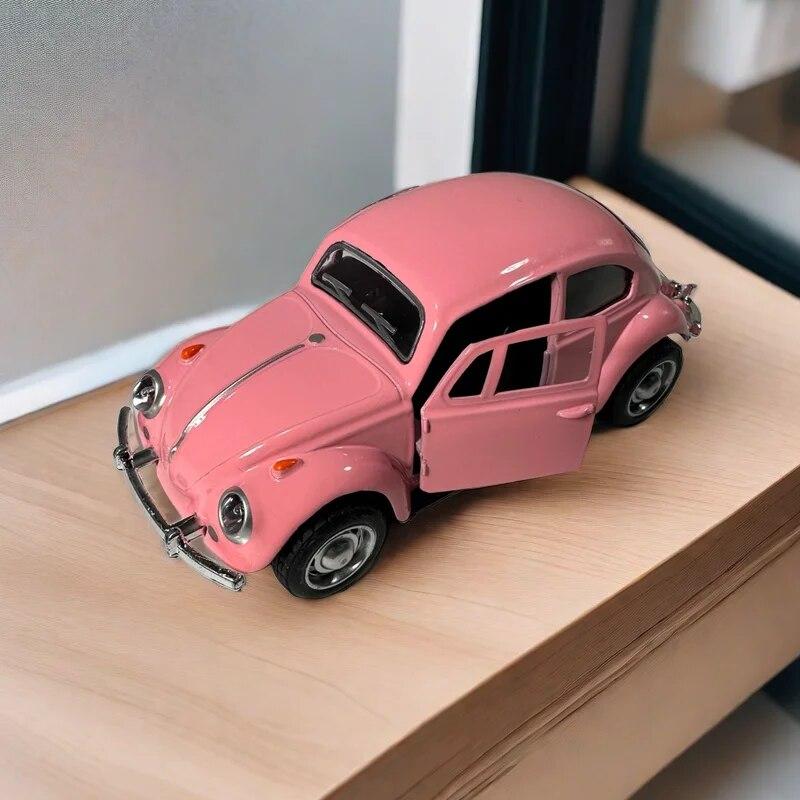 1:36 Alloy Pull-Back Beetle Car Toy - Double Door Trolley ModelCollectible Diecast Vehicle for Boys Kids (Durable Metal Body)