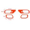 For + Ford Bronco Inner Door Handle Bowl Decor Cover Trim Stickers Orange 4X