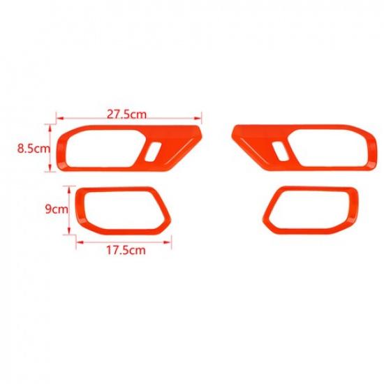 For + Ford Bronco Inner Door Handle Bowl Decor Cover Trim Stickers Orange 4X