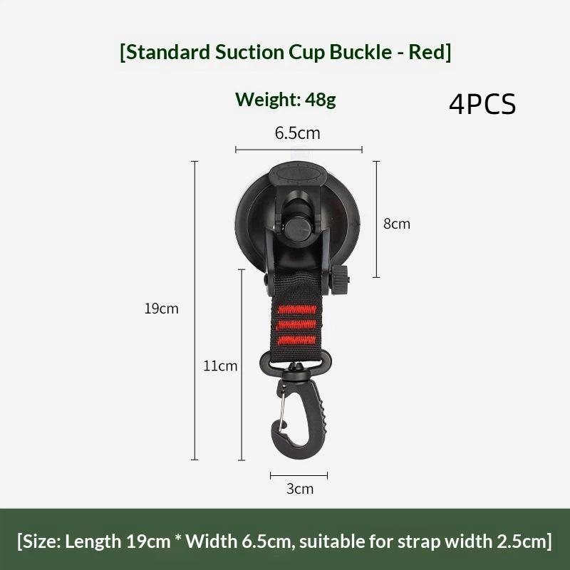 4 Pcs Car Tent Suction Cups Outdoor Camping Rope Powerful Suction Cup Buckle Side Tarps Tent Suckers Anchor Securing Hook