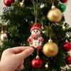 Christmas Tree Hanging Accessories Snowman Wooden Ornaments  2D Flat Vintage Xmas Festive Tags Decoration  Cute Winter Ornament for Tree  Holiday