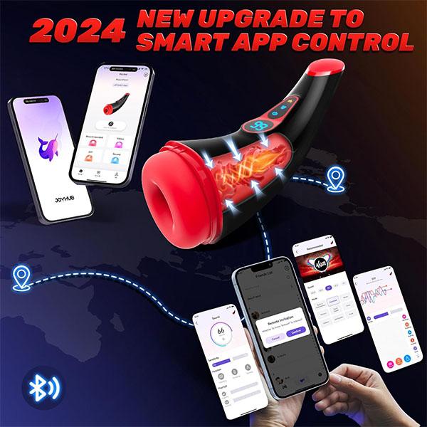 Automatic Sucking Male Masturbator - APP Control Masturbators Penis Pump with 9 Sucking & 9 Vibrating, 3D Textured Sleeve Heating Blowjob Mens Sex Toy