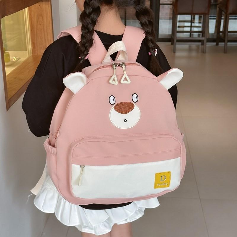 Cute And Stylish Unisex Cartoon Bear School Backpack For Toddlers With Durable Nylon Fabric