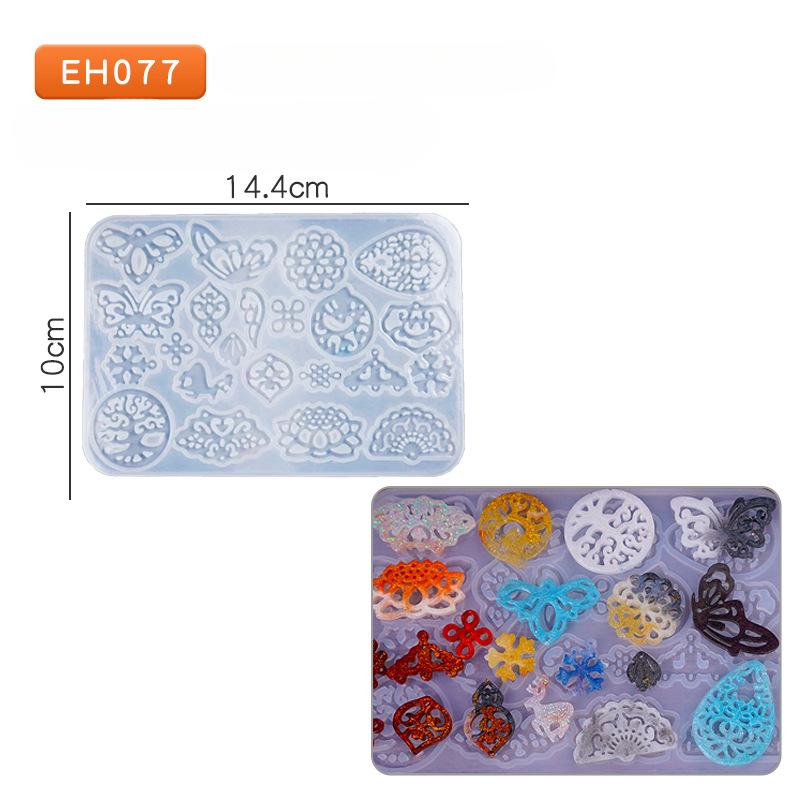 Transparente Silikonformen für Halsketten, Anhänger, Epoxidharz, Kristallohrring-Harzformen, Schmuckherstellungswerkzeuge