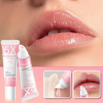 Nicotinamid-Lippenmaske, feuchtigkeitsspendender Lippenbalsam, Anti-Austrocknung, feuchtigkeitsspendender Lippenbalsam, entfernt abgestorbene Haut und reduziert Lippenfältchen