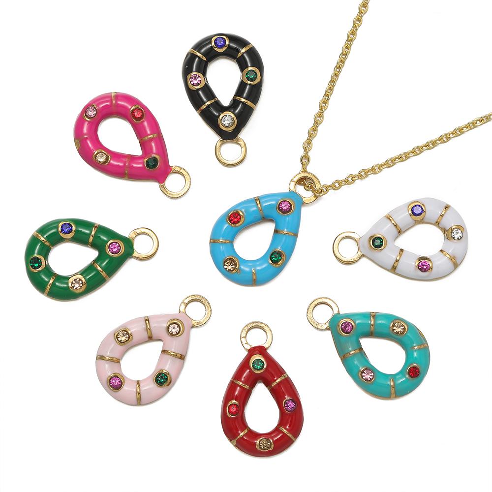 1 pièce/lot Pendentifs Triangle Ovale Cœur d'Amour Multicolores en Acier Inoxydable Pour Bracelet Collier DIY Accessoires de Bijoux
