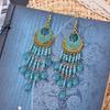 Bohemian Long Tassel Earrings For Women Bead Handmade Tassel Earrings Boho Gold Color Drop Dangle Jewelry Boucle Oreille Femme