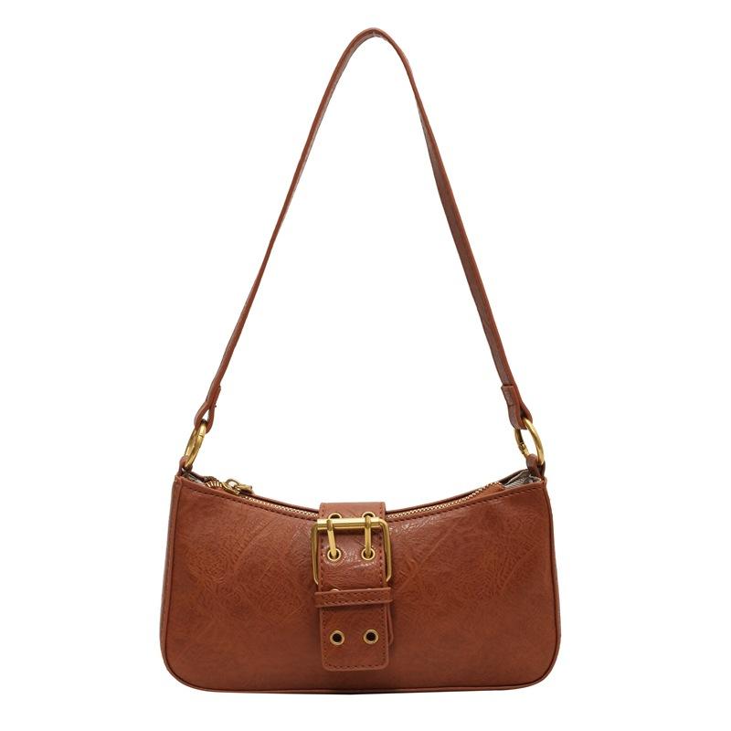 Autumn and Winter Retro Solid Color Bag New Casual Fashion Single Shoulder Women Commuting Small Square Bag Underarm Bag