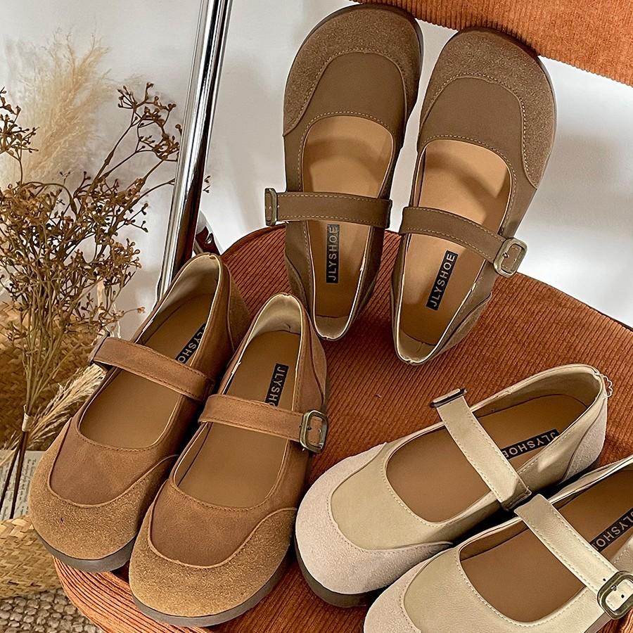 Mode leichte Retro erhöhende dicksohlige flachmündige Einzel-Schuhe Damen 2025 neu Frühling und Herbst mit Rock runder Zeh Mary Jane Schuhe