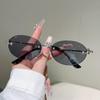 Oval Rimless Sunglasses - Trendy Cut-edge Design for Women and Men