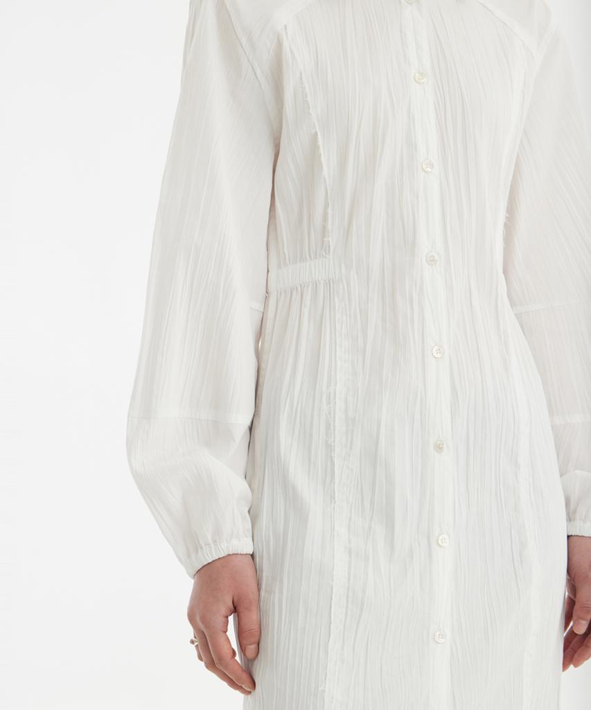 Youth Side-Slit Shirt Dress - White
