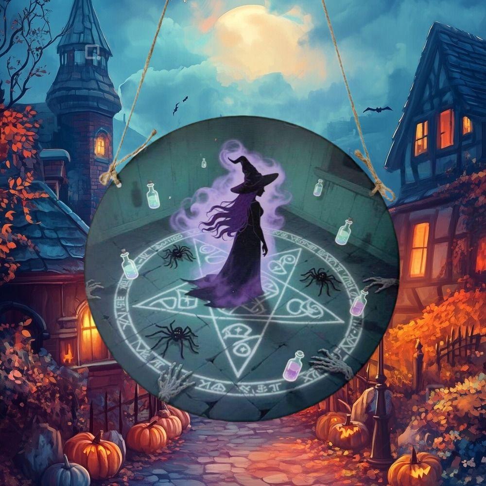 Wooden Halloween Door Hanging Pendant Pumpkin Horror Party Props  Home Decoration