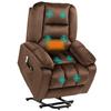 Relax Lift Recliner Armchair, Massaging and Heated In Velvet, Brown