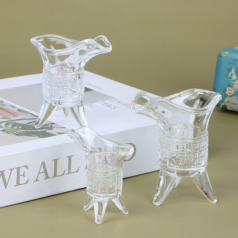 1Pc Jue Cup Imperial Cup Glass White Wine Cup Chinese Antique Small Wine Cup