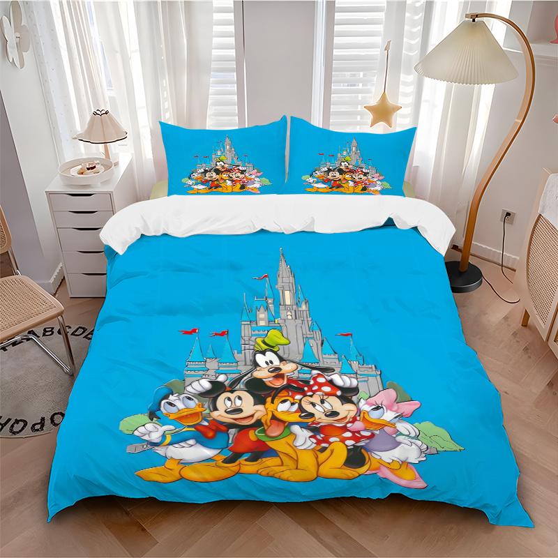 3pcs Disney Characters Quilt Set Soft and Comfortable Bedroom, Guest Room and Dorm Decor Bedding Set W019
