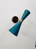 Turquoise Brass Wall Sconce: Mid Century Italian Stilnovo Lighting