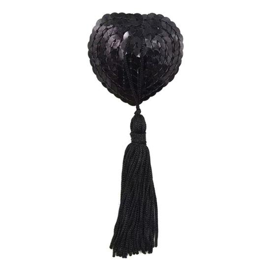 Breast Pasty Invisible Adhesive Firm Fit Nipple Covers with Tassel Decor Heart Shape Sequins Decor Breast Stickers Swaying Atmospheric Tool