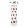 Girls Strawberry Embroidered Lace Over Knee High Socks Thin Transparent Floral Princess Kids Long Stockings