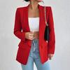 Women Suit Coat Lapel Long Sleeve Open Front Unbuttoned Placket Suit Jacket Single Color Comfortable Fit Fit Business Outwear