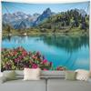 Flower Plant Mountain Forest Waterfall Scenery Modern Garden Wall Hanging Home Living Room Decoration Lake View Tapestry
