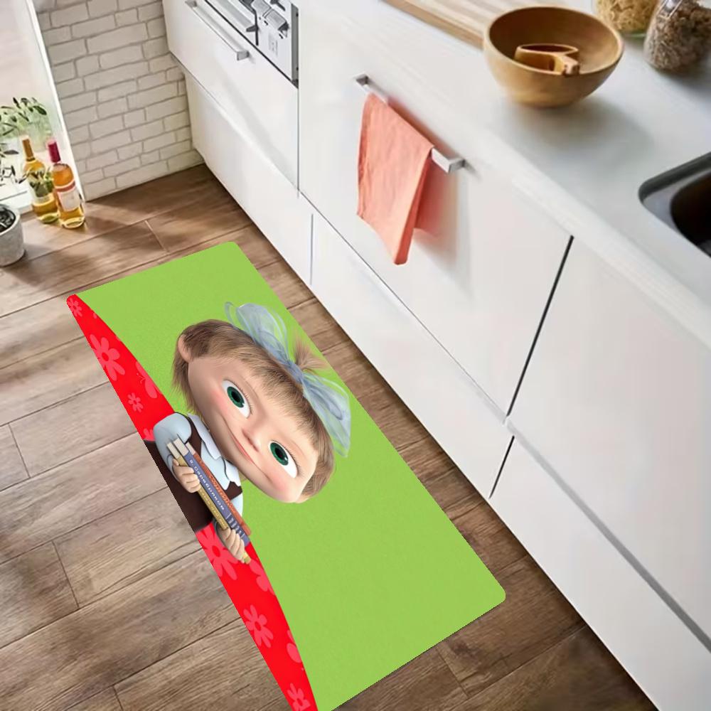 Masha Bear Kitchen Carpet Nonslip Floor Mat Ideal For Indoor And Outdoor Entryway Door Mat Laundry Room Bathroom Foot Mat
