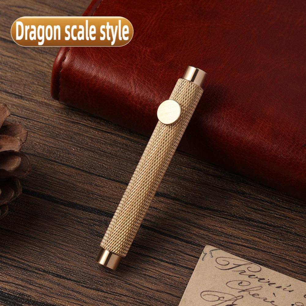 Artist Writing Metal Fountain Pen Handwriting Mini Pocket Pen Vintage Brass Pens Stationery