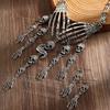 Gothic Punk Vintage Ghost Hand Skull Necklace Earring Set for Women Party Accessories