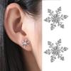 Womens Fashion Elegant Cute Shiny Snowflake Ear Studs Earrings Gift