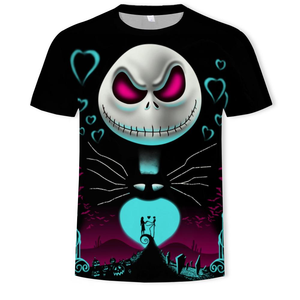 New Skull 3D Digital Printed Casual Men's Short Sleeved T-shirt