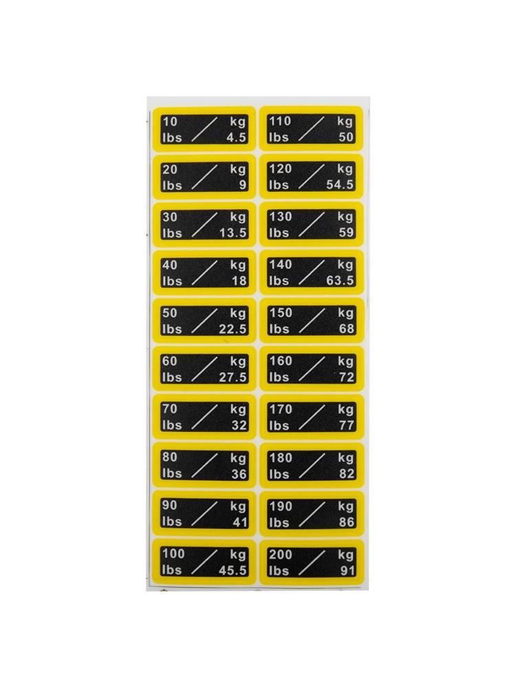 Clear Number Weight Labels for Fitness Gear Easy Application and Removal