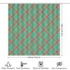 Plaid Pattern Waterproof Shower Curtain Modern Bathroom Decor Set For Home Decoration In Red Color