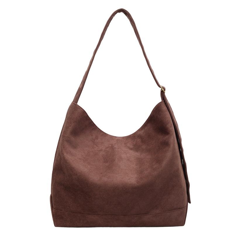 Minimalist Tote Bag for Women Fashion Shoulder Bag with Soft Suede Texture Large Capacity