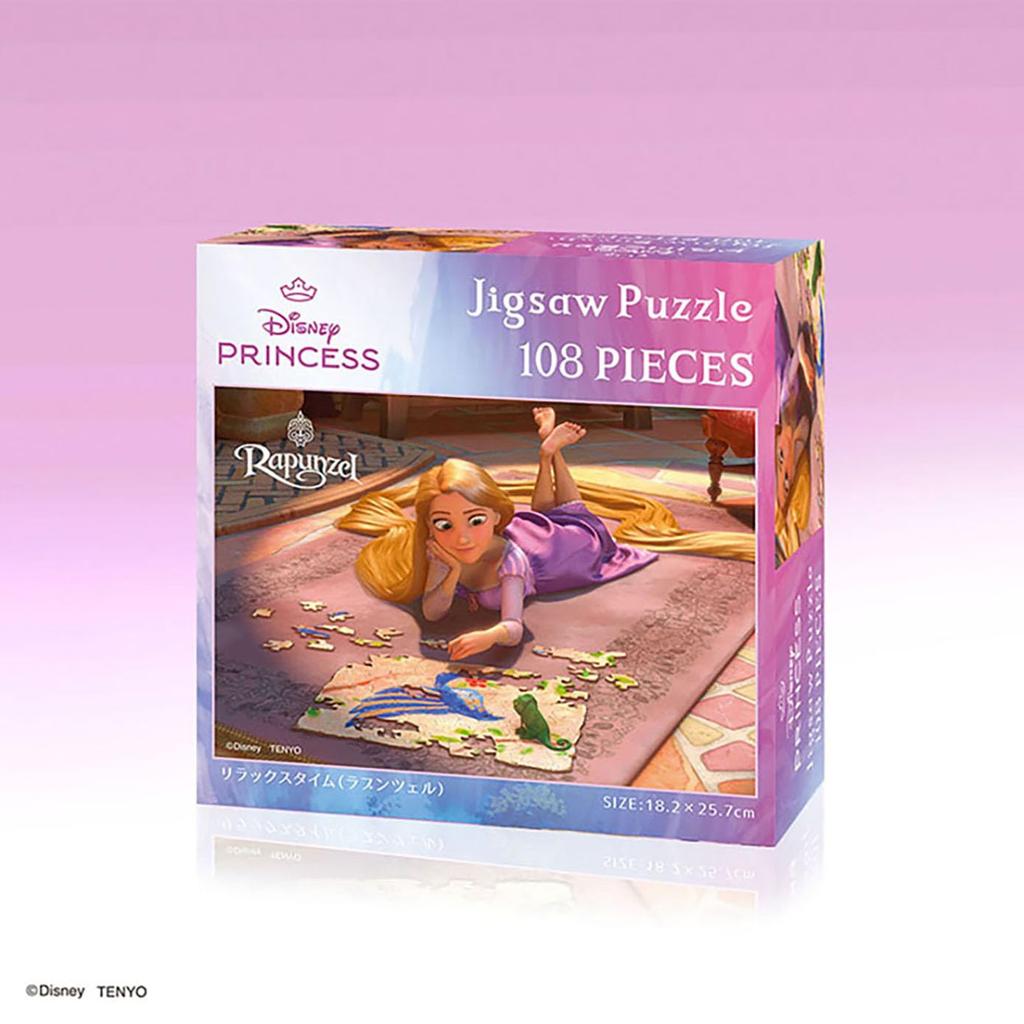 Tenyo [Made In Japan] 108-Piece Jigsaw Puzzle Disney Tangled Relax Time (18.2x25.7cm) D-108-064 with Glue, Spatula, and Service Card